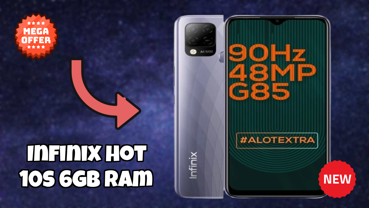 Infinix Hot 10S 6GB RAM Display Technology: 6.82 Inches (17.32 Cm) Screen